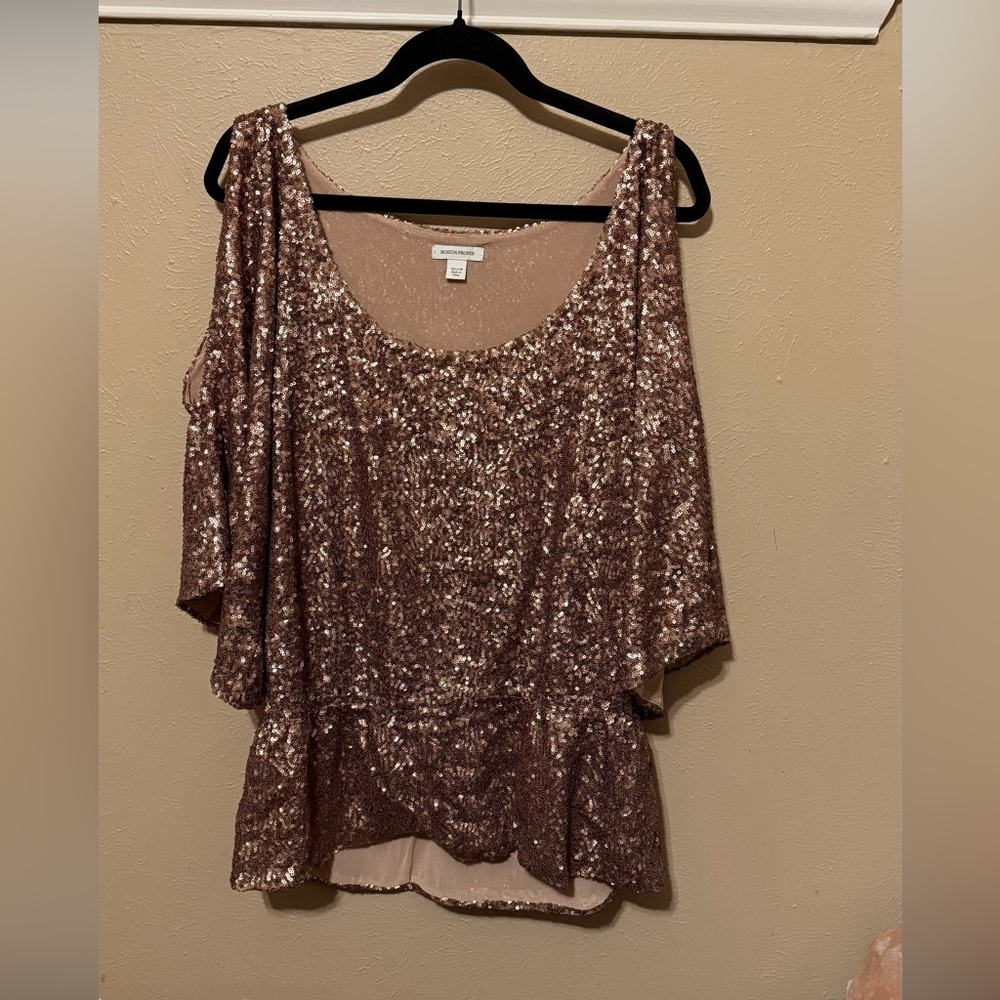 Women's Sequin Top - bronze - Picture 1 of 4